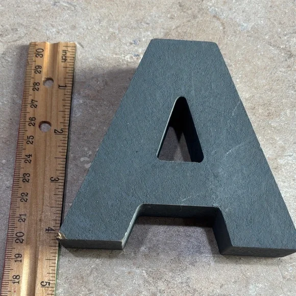 Decorative Letter 'A' Home Art Accent in Charcoal Gray - Picture 6 of 8